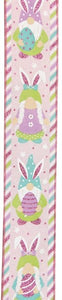 2.5"X10Yd Easter Gnomes On Royal Pwdr Pink/Spring Multi