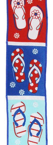 2.5"X10Yd Patriotic Flip Flops Red/White/Blue