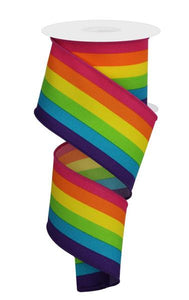 2.5"X10Yd Rainbow Vertical Stripe