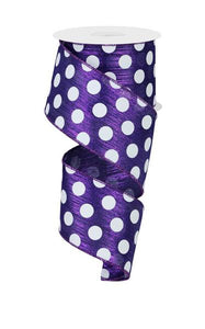 2.5"X10Yd Medium Polka Dot Purple/White