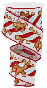 2.5"X10Yd Gingerbread Kids/Candy White/Red/Ice Blue/Brwn