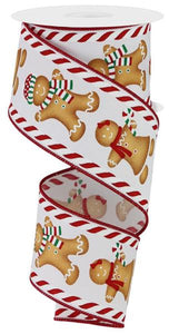 2.5"X10Yd Gingerbread Boy/Girl/Candy White/Red/Green/Brown