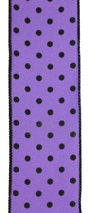 2.5"X10Yd Small Polka Dot Dk Lavender/Black