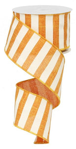 2.5"X10Yd Horizontal Stripe Orange/White