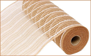 10.25"X10Yd Drift/Poly/Jute Mesh Natural/White