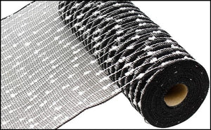 10.5"X10Yd Puff Ball/Poly Mesh Black/White