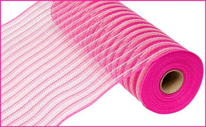 10.5"X10Yd Poly/Faux Jute Mesh  Dark Pink/Cream