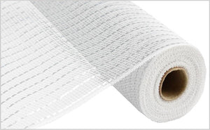10"X10Yd Matte Wide Foil Mesh White/Matte Silver