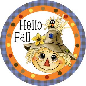 Scarecrow Fall Wreath Sign (Choose size)