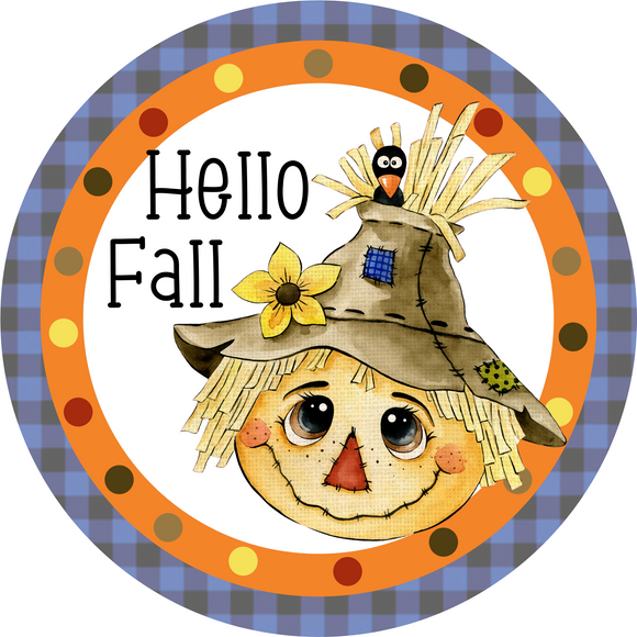 Scarecrow Fall Wreath Sign (Choose size)