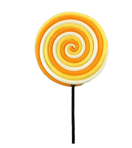 18"x6"D Lollipop Pick Orange/Wh/Yel