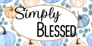 12" x 6" Simply Blessed Pumpkin Foliage Wreath Sign