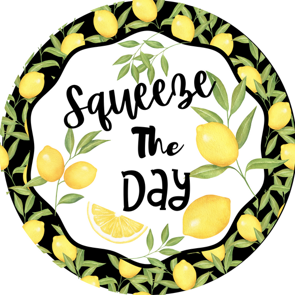 Lemon Squeeze Day Wreath Sign (Choose size)