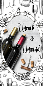 12"x6" Uncork & Unwind Wine Wreath Sign