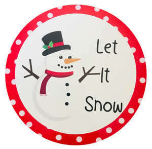 8" Let It Snow Sign With Dots