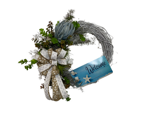 Welcome Nautical Artichoke Wreath