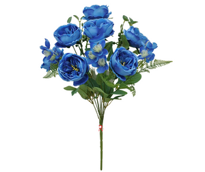 20" Cabbage Rose Bush Blue x12