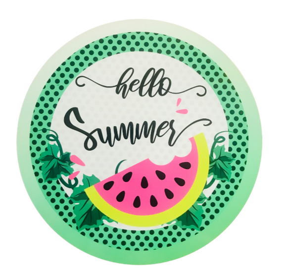 Hello Summer Watermelon Wreath Sign (Choose size)