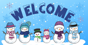 12" x 6" Welcome Snow Family Wreath Sign