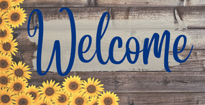 12"x6" Welcome Sunflower Sign