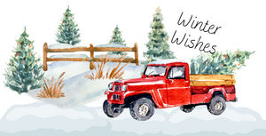 12"x6" Warm Wishes Vintage Truck Metal Sign