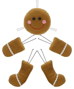 5 Pc 21"H Gingerbread Decor Kit Tan/Ivory