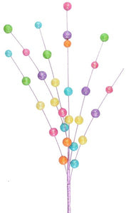 26.5" Glitter Ball Spray Lme/Ylw/Org/Lav/Blue/Pink