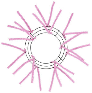 10"Wire, 20"Oad Pencil Work Wreath X12 Ties, Pink