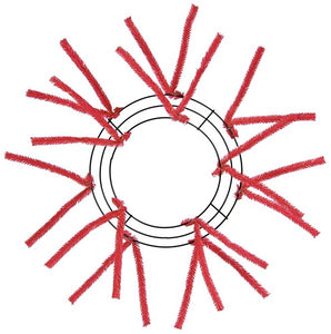 10"Wire, 20"Oad Pencil Work Wreath X12 Ties, Red