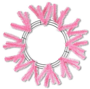 15"Wire, 25"Oad Work Wreath X18 Ties, Pink