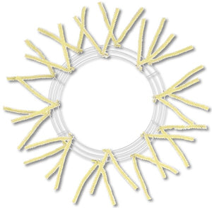 15"Wire,25"Oad-Pencil Work WREATH X18 TIES, CREAM XX750439