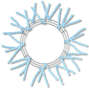 15"Wire,25"Oad-Pencil Work Wreath X18 Ties,Sky Blue