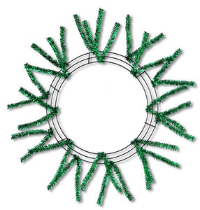 15"Wire,25"Oad-Pencil Work Wreath 18 Ties,Met Em Grn