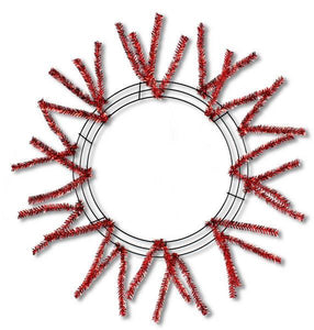 15"Wire,25"Oad-Pencil Work Wreath 18 Ties, Met Red