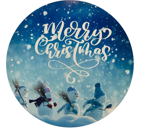 Merry Christmas Winter Snowman Sign (Choose Size)