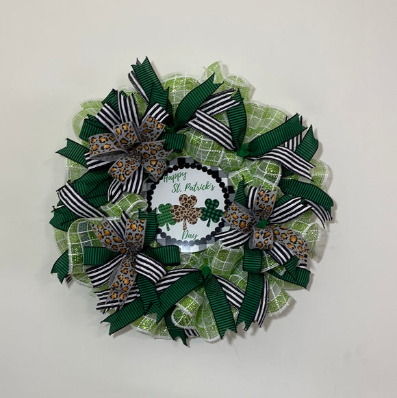 St. Patricks Day Mesh Wreath 22
