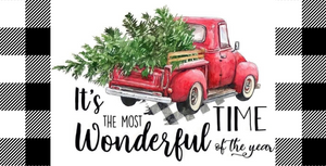 12"x6" It's The Most Wonderful Time Vintage Truck Sign
