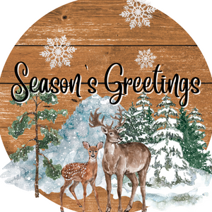 Deer Season Greetings Metal Sign (Choose Size)