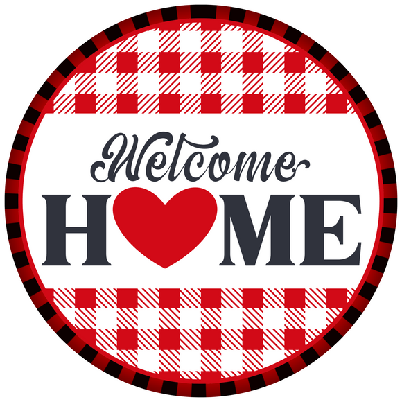 Welcome Home Heart Plaid (Choose Size)